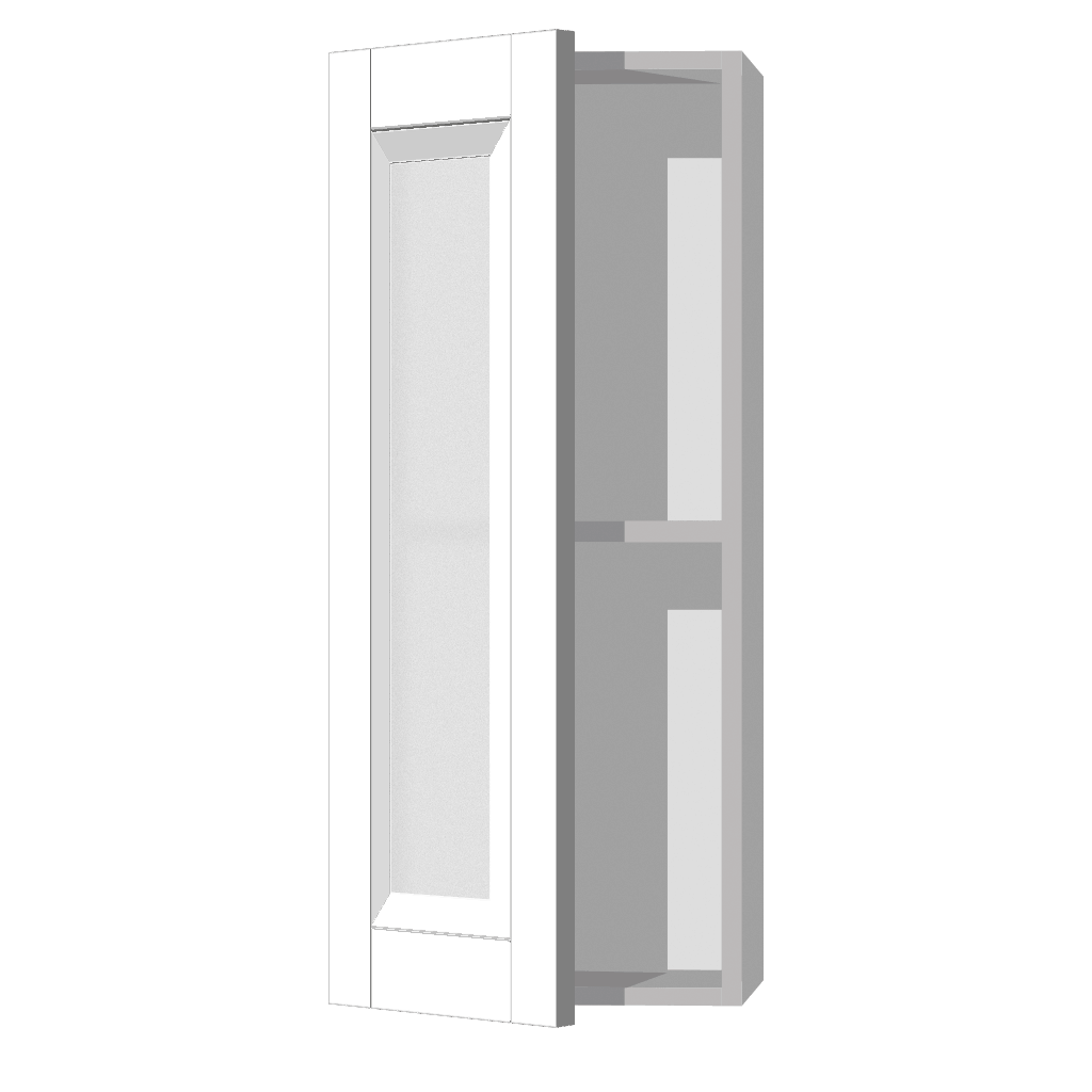 Кухонный шкаф 1-дверный 720х300х300мм Серый витрина