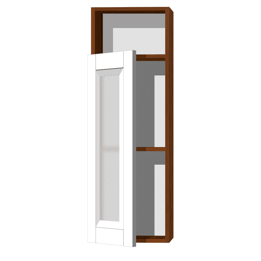 Кухонный шкаф с нишей 1-дверный 920х450х300мм Орех Витрина