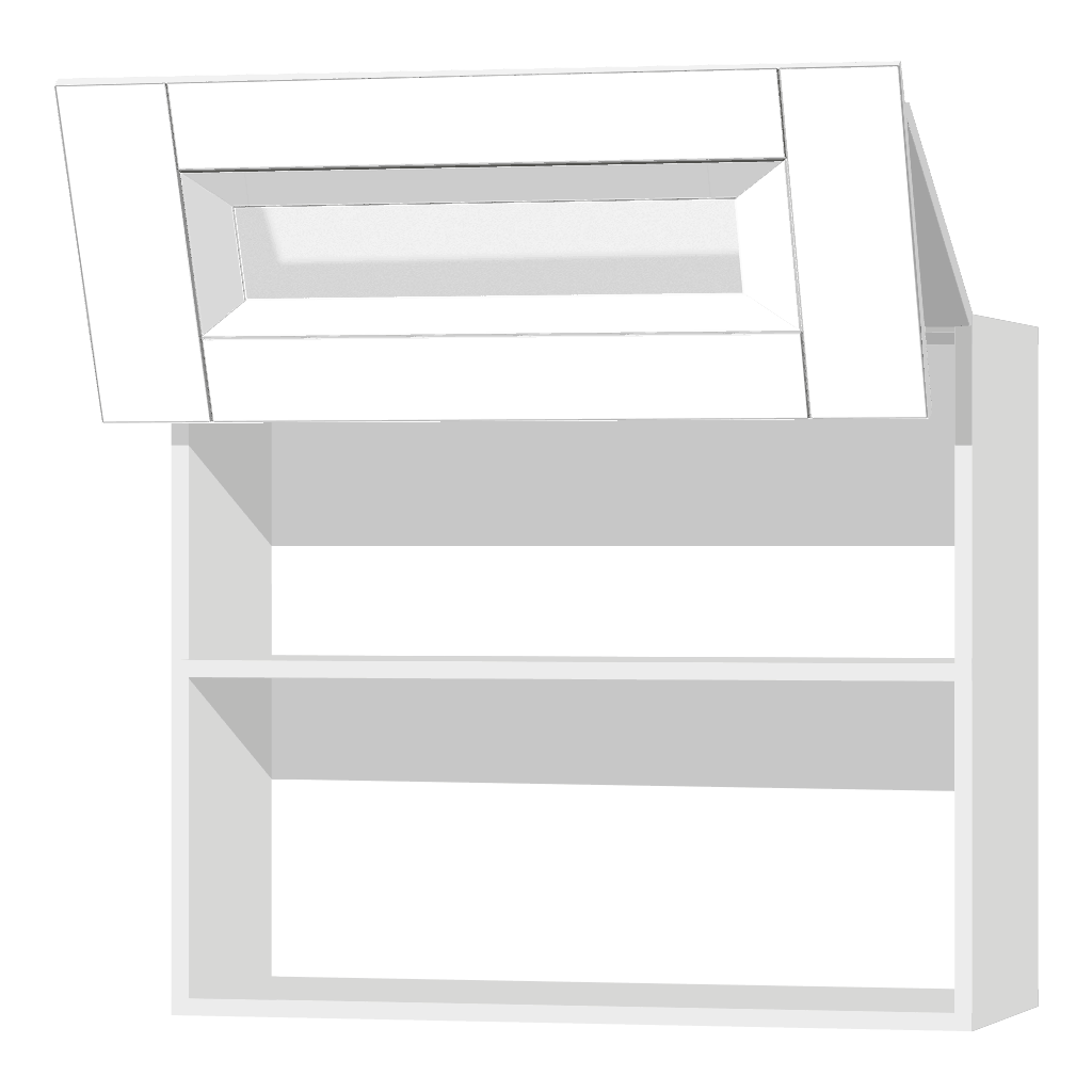 Кухонный шкаф антресольный 2-дверный под подъёмник 720х600х300мм Белый Витрина