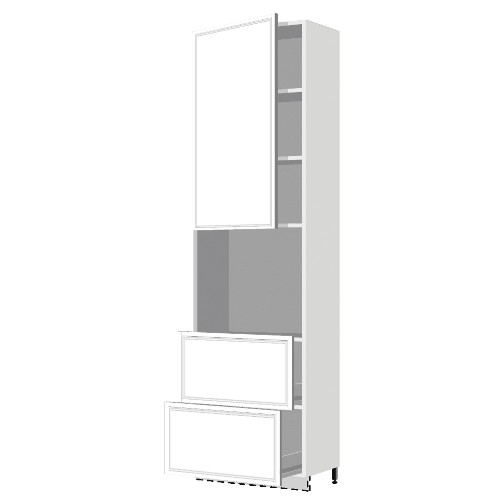 Колонка под духовку 1-дверь и 2-ящика 2280х600х560мм Белый
