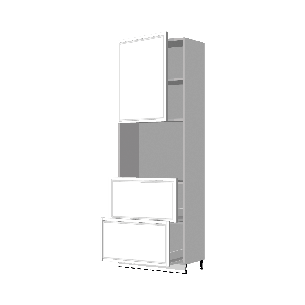 Колонка под духовку 1-дверь и 2-ящика 2040х600х560мм Серый